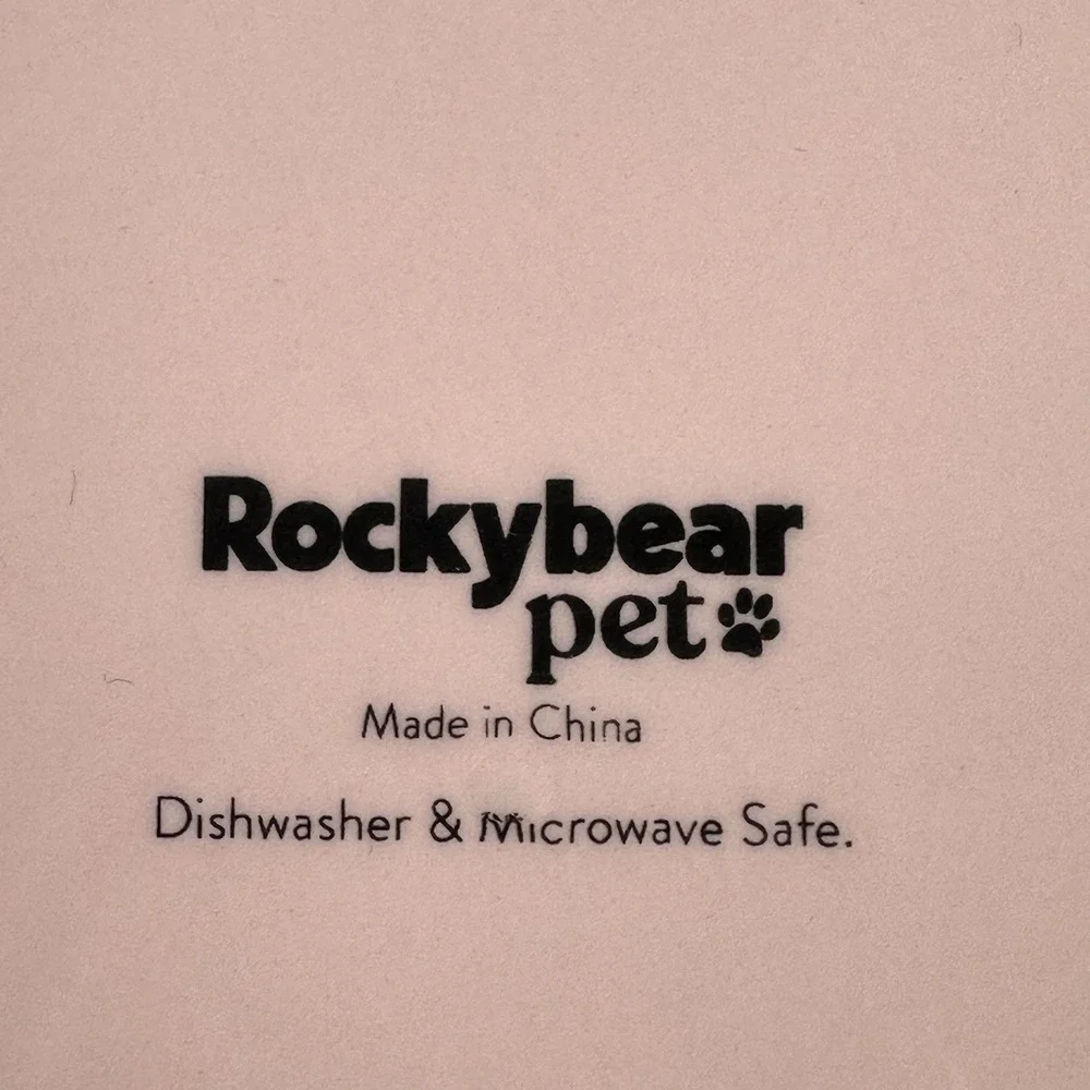 Pink Cherry Pet Bowl Ceramic Dog Cat Dish Rockybear Pet Kawaii Microwave Safe